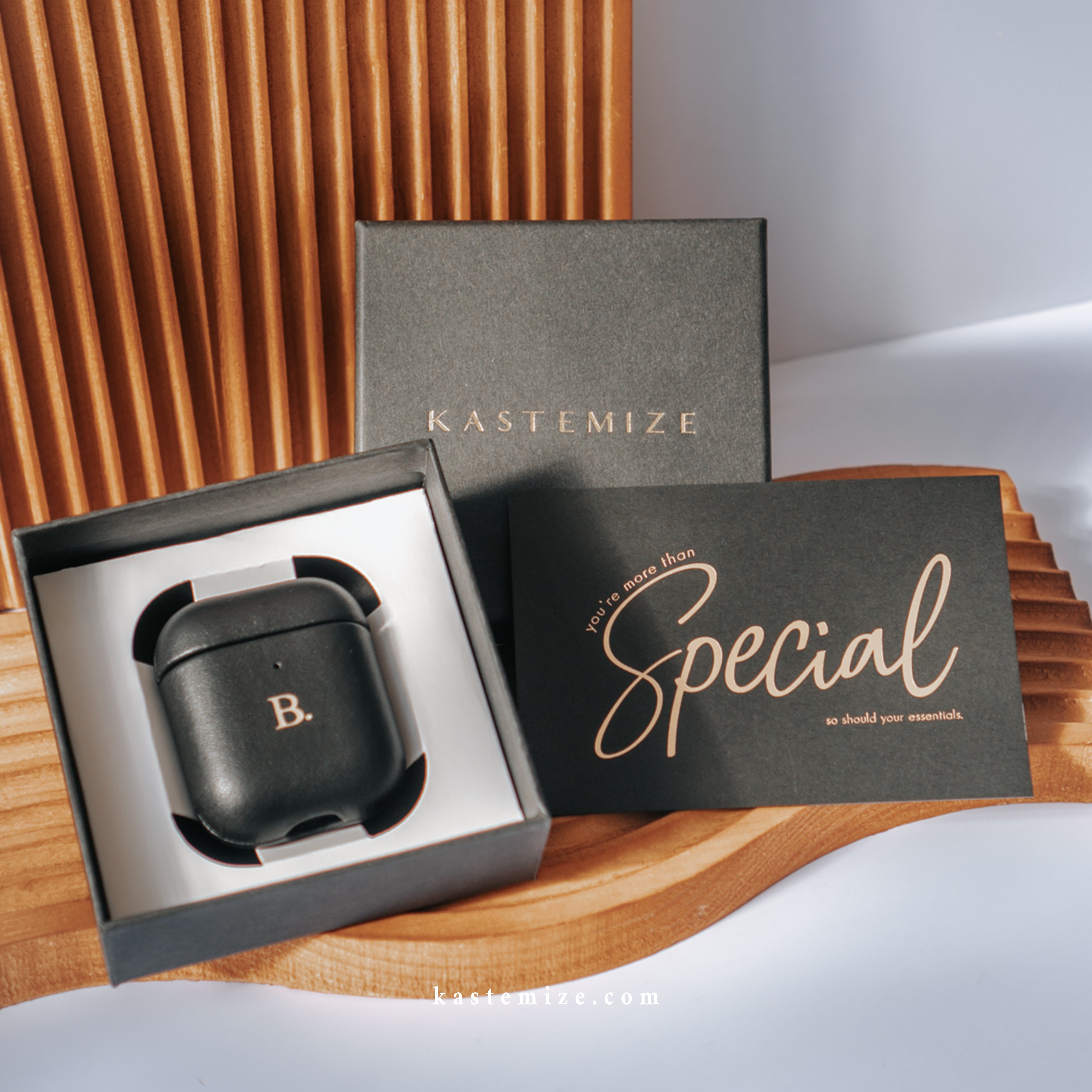 Personalised Black Airpods Case in Singapore with name engraving and customisation