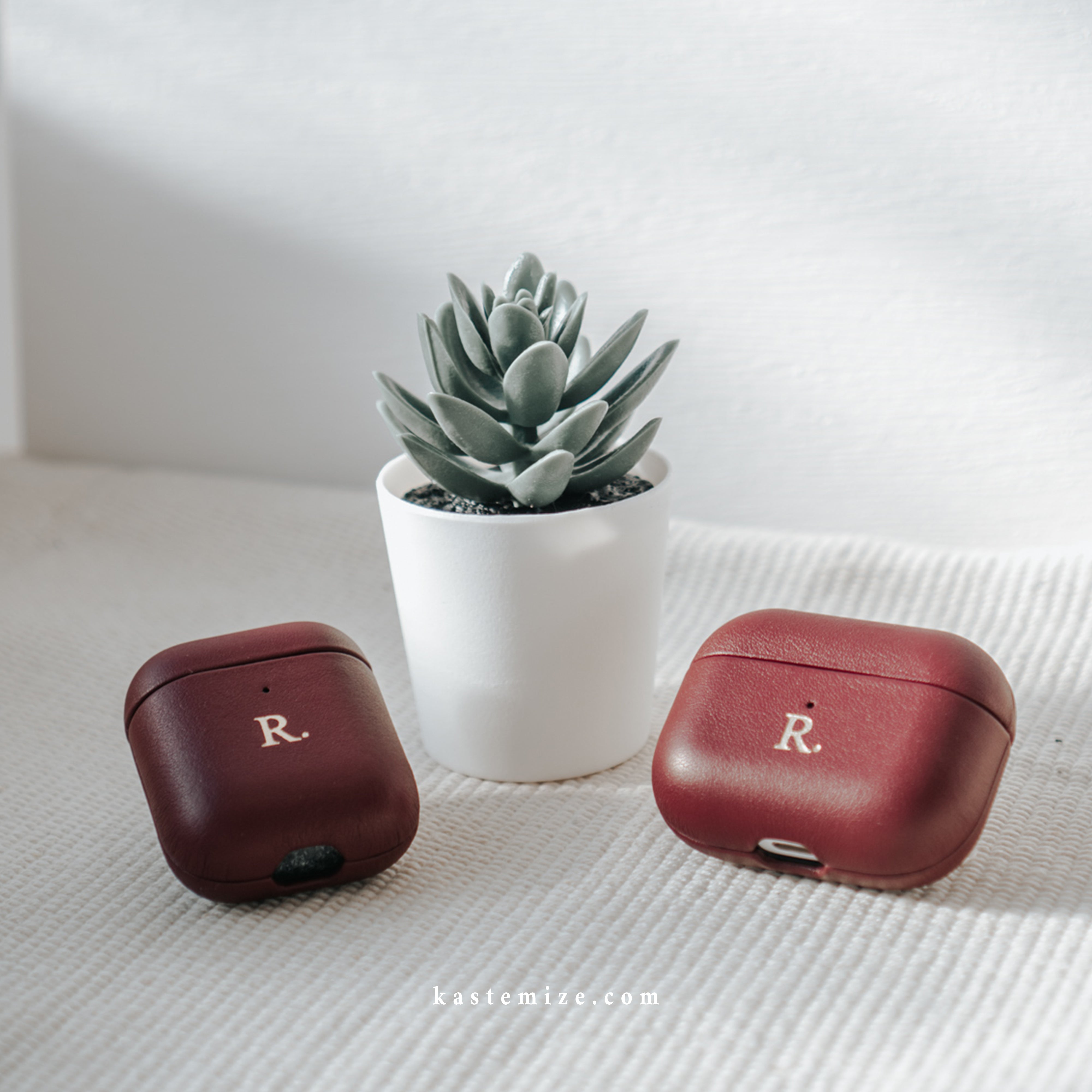 Personalised Burgundy Airpods Pro Case in Singapore with name engraving and customisation