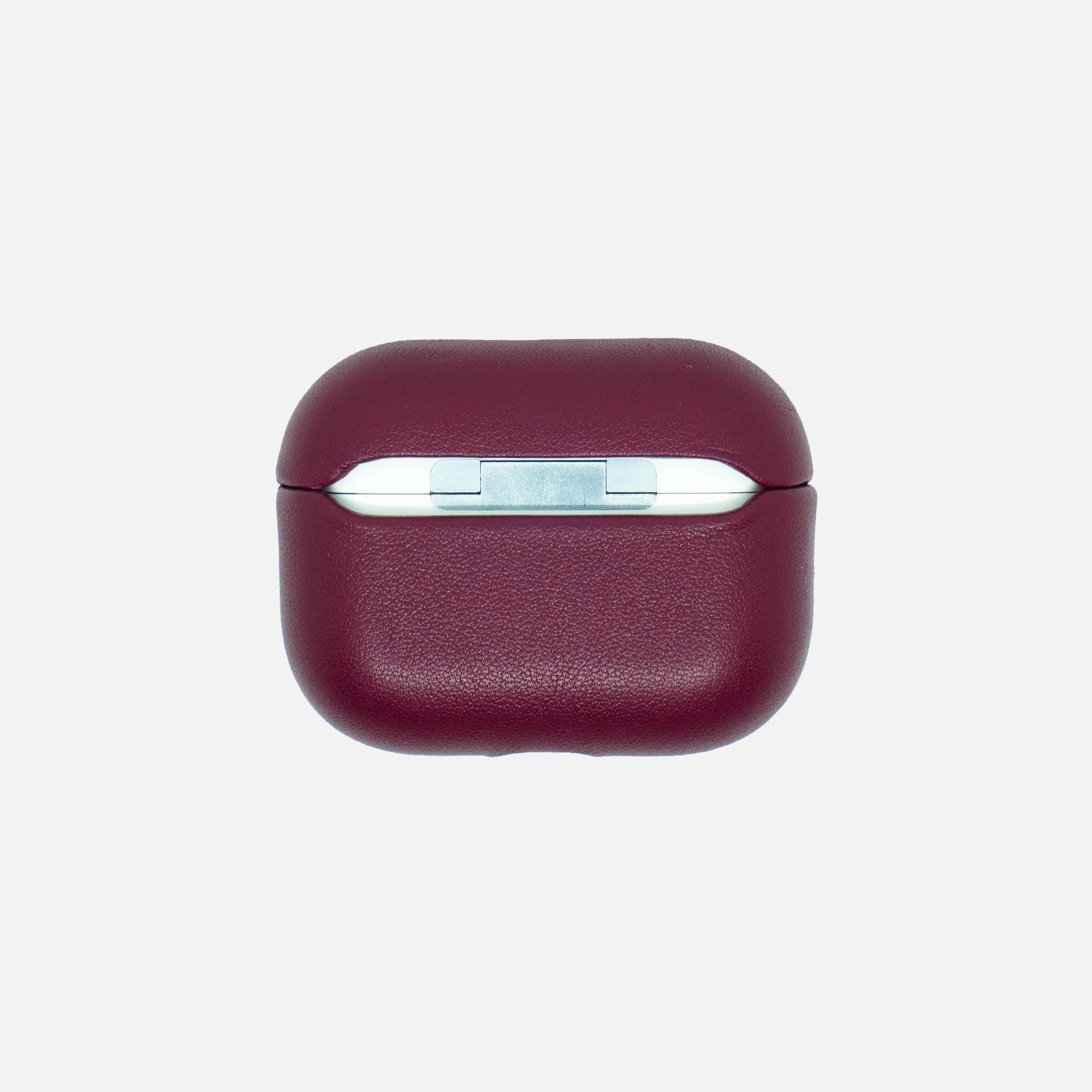 Personalised Burgundy Airpods Pro Case in Singapore with name engraving and customisation