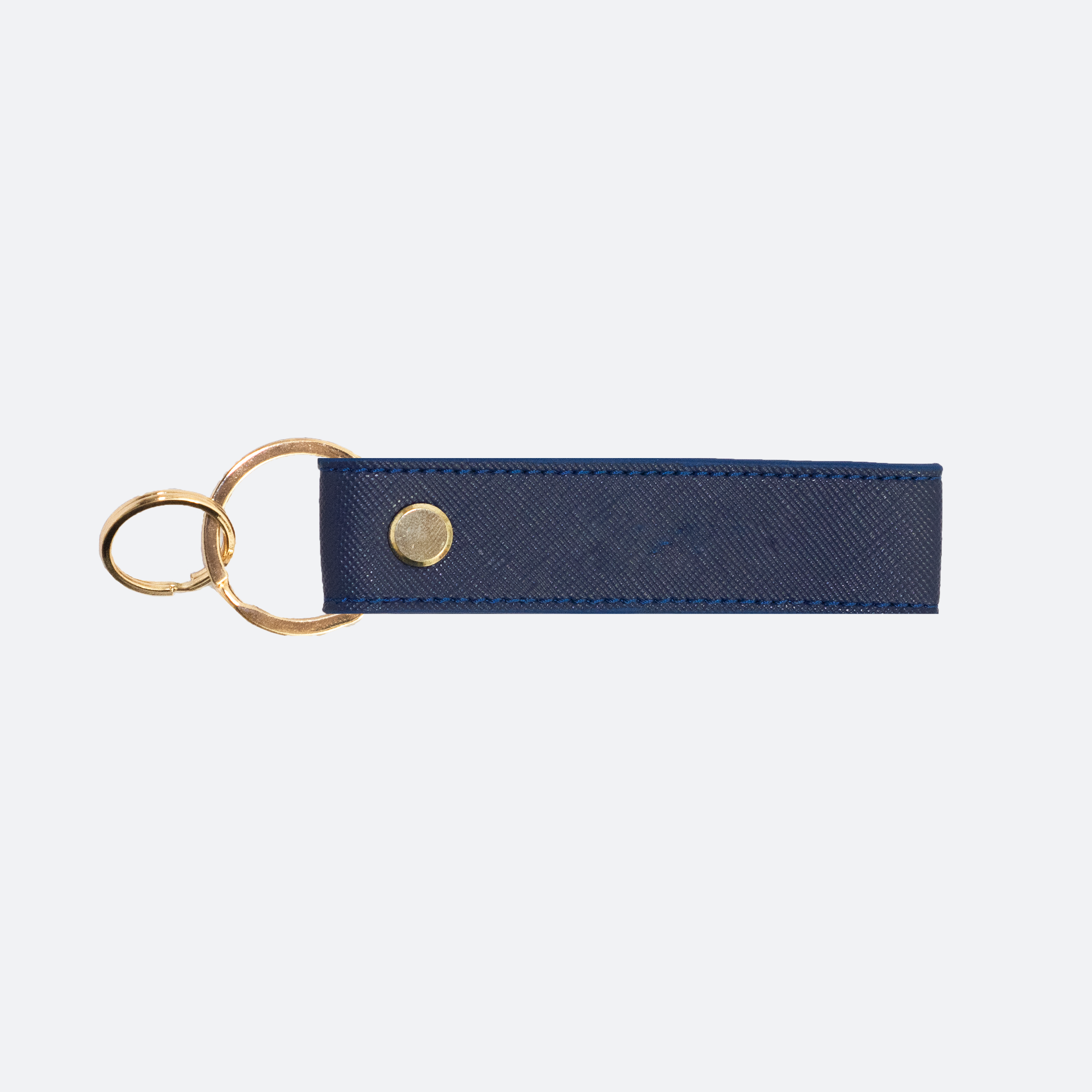 Emerson Saffiano Leather Keychain in Oxford Blue - Kastemize