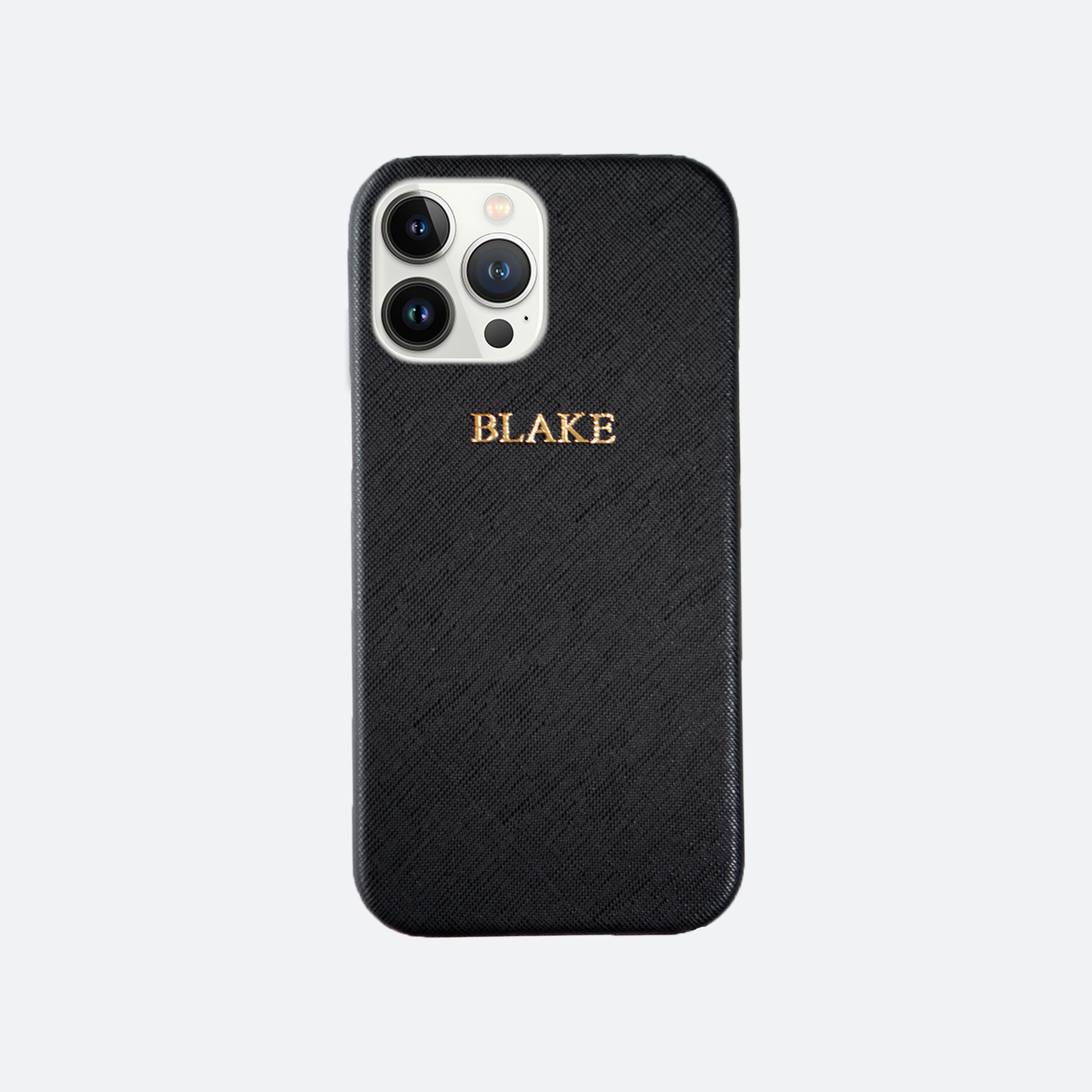 Harper Saffiano Wrap Leather iPhone 13 Pro Max Case in Black - Kastemize