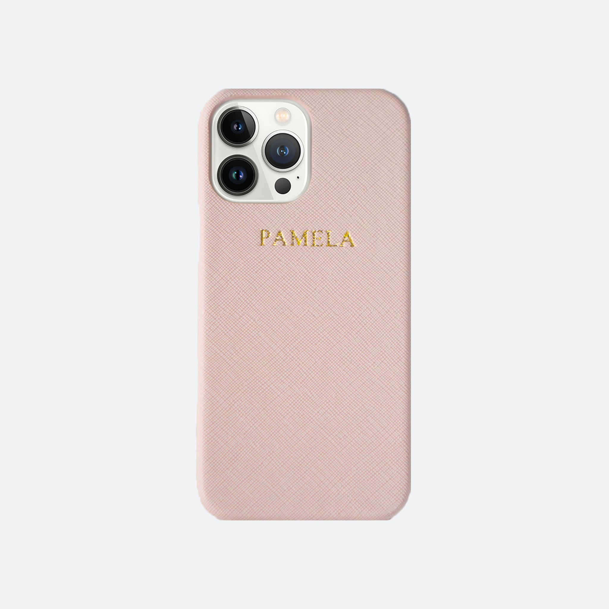 Harper Saffiano Wrap Leather iPhone 13 Pro Max Case in Peach Pink - Kastemize