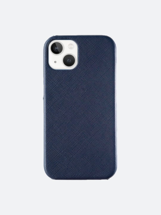 Harper Saffiano Wrap Leather iPhone 13 Case in Midnight Navy