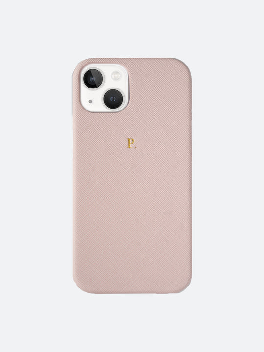 Harper Saffiano Wrap Leather iPhone 13 Case in Peach Pink