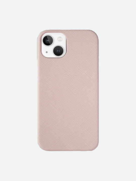 Harper Saffiano Wrap Leather iPhone 13 Case in Peach Pink